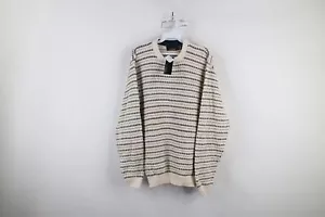 Deadstock Vintage 90s Streetwear Mens Medium Cotton Ribbed Knit Crewneck Sweater - Picture 1 of 8