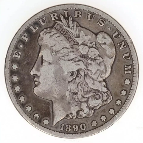 1890 CC Morgan Silver Dollar VG Cover