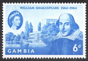 SG210 Sn: #192 1964 6d GAMBIA 400 aniversario del nacimiento de William Shakespeare MNH - Imagen 1 de 2