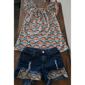 Girls Taco Shirt and Matching Shorts Size - XL See Measurements - B0016 - Picture 1 of 16