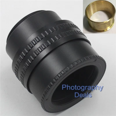 Brass M42 to M42 Mount 25mm-55mm Adjustable Focusing Helicoid Adapter Macro Tube - Image 1 of 4