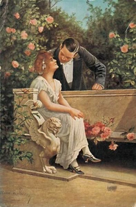 Artist Signed Arno van Riesen Romantic Couple in the Garden B27 - Picture 1 of 2