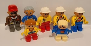 LEGO DUPLO Lot of (7) Grandpa Helicopter Pilot Baby Mechanic Construction  - Picture 1 of 1