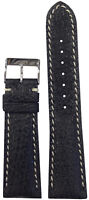 24mm XL Panatime Honey Leather Watch Band w/Gator Print & White 