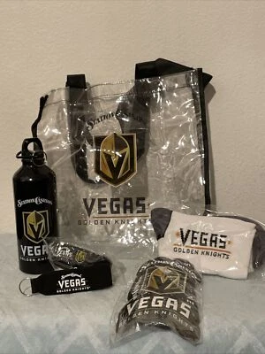 Vegas Golden Knights VGK Station bolsa de cassino, garrafa de água, meias, ímãs - Imagem 1 de 4