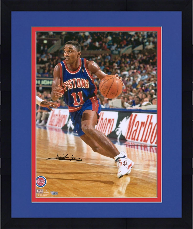 Foto de conducción 16x20 firmada por Isiah Thomas Detroit Pistons enmarcada Foto 1 de 1