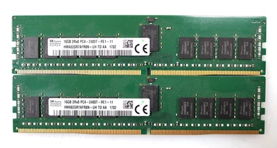 LOT 2x 16GB (32GB) SK Hynix HMA82GR7AFR8N-UH TD AA PC4-2400T DIMM Server Memory - Image 1 of 2
