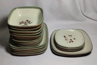 GABRIEL PASADENA POTTERY DINNER SET FOR 5 PEOPLE, SQUARE, JAPANESE STYLE 15 PCS+ - Image 1 of 4
