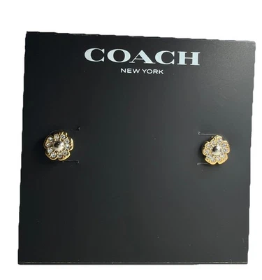 NUEVO Aretes Coach Signature Tea Rose Dos Tonos Incluye Bolsa Coach Foto 1 de 4