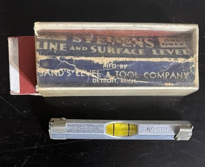 Vintage SANDS STEVENS Line Surface level - No. 555 - Tool w/ Box * EXCELLENT - Image 1 of 4