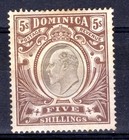Dominica 1903 sg 36 5/- brown & grey mounted mint cat £140
