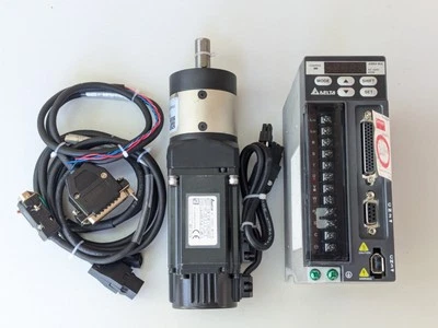 Delta ECM-E2M-C10604RS0 Servo Motor 0,4kw 400w + Drive + Recucer 10:1 Tested OK - Photo 1/4