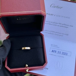 Cartier LOVE Ring Small Model 18K Rose Gold Sz: 49 / 4.75 US Authentic, Full Set - Picture 1 of 13