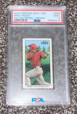 MIKE TROUT 2010 TRISTAR OBAK T-212 MINIS #16 ROOKIE RC 31st NATIONAL PROMO PSA 9 - Image 1 of 2