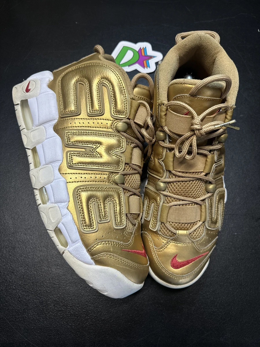 Nike Supreme x Air More Uptempo Metallic Gold for Sale