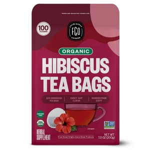 Organic Hibiscus Tea, 100 Count, Eco-Conscious Tea Bags, Caffeine Free, Packa... - Picture 1 of 8