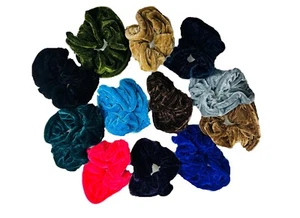 Paquete de 12 nuevas corbatas de pelo bobble de terciopelo liso de colores surtidos LOTE de trabajo - Imagen 1 de 2
