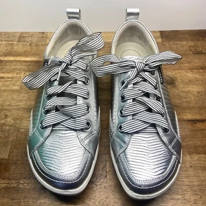 Frankie 4 Ellie 4 IV Womens Comfort Shoes US 8.5 Metallic Silver Lizard Leather - Picture 1 of 10