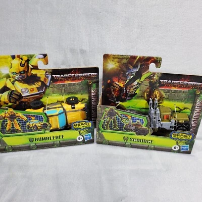 Set of 2 Transformers Rise Of The Beasts Bumblebee & Scourge Battle Changers - Image 1 of 4