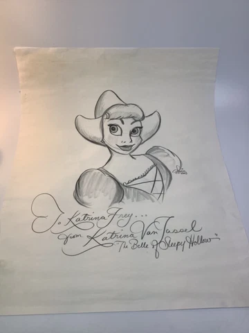 Vintage original Disney Katrina vonTassel Sleepy Hollow Sketch Disneyana F2 Cover
