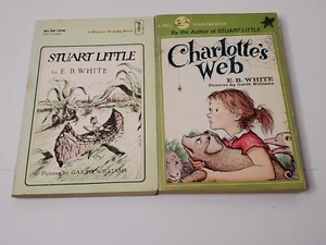 E.B. White Vintage Paperback Book Lot Charlotte's Web & Stuart Little Children's - Picture 1 of 9