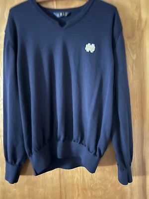 Suéter Pullover Azul Irlandés Lucha Marca Dorada Notre Dame L/XL Con Logo Foto 1 de 4