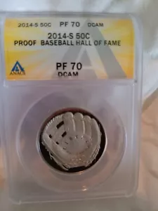 U.S. MINT 2014 S PROOF 70 DCAM BASEBALL HALL OF FAME HALF DOLLAR. NONE BETTER! - Picture 1 of 2