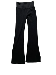 Victorias Secret PINK Black Lounge Pants With Bottom Slits - Picture 1 of 4