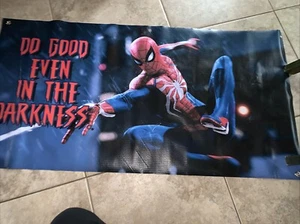 SPIDERMAN 4x2 ft VINYL BANNER movie poster Do Good Even In The Darkness Rare - Picture 1 of 4