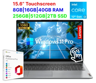 2024 Lenovo IdeaPad Laptop 15.6" Touch 6-Core Intel i3 Upto 40GB RAM 2TB SSD Pro - Image 1 of 4