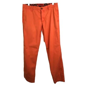 Pantaloni chino vintage sarto da uomo arancioni taglia 32 gamba dritta piatti anteriori a metà altezza - Foto 1 di 11