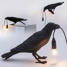 Seletti Bird Table Lamps Bedroom Resin Crow Desk Lamp Bedside Light Wall Sconce