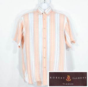 Robert Talbott, 100% Linen Button Down, Spring Shirt Pink/Blue/White Golf. Sz M.