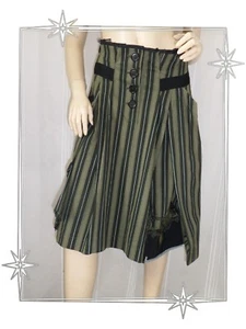 B  -  Jupe Fantaisie Kaki Noire Asymétrique Bleu Blanc Rouge Taille 40 - Picture 1 of 5