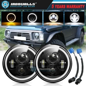 Par de faros LED PUNTO redondos de 7" pulgadas haz alto para Nissan Safari/Patrol Y60 - Imagen 1 de 10