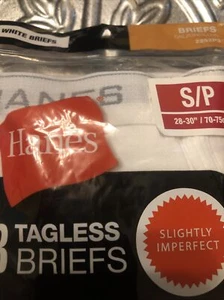 Hanes men’s tag list briefs size small 28–30 slightly imperfect three pack - Picture 1 of 3