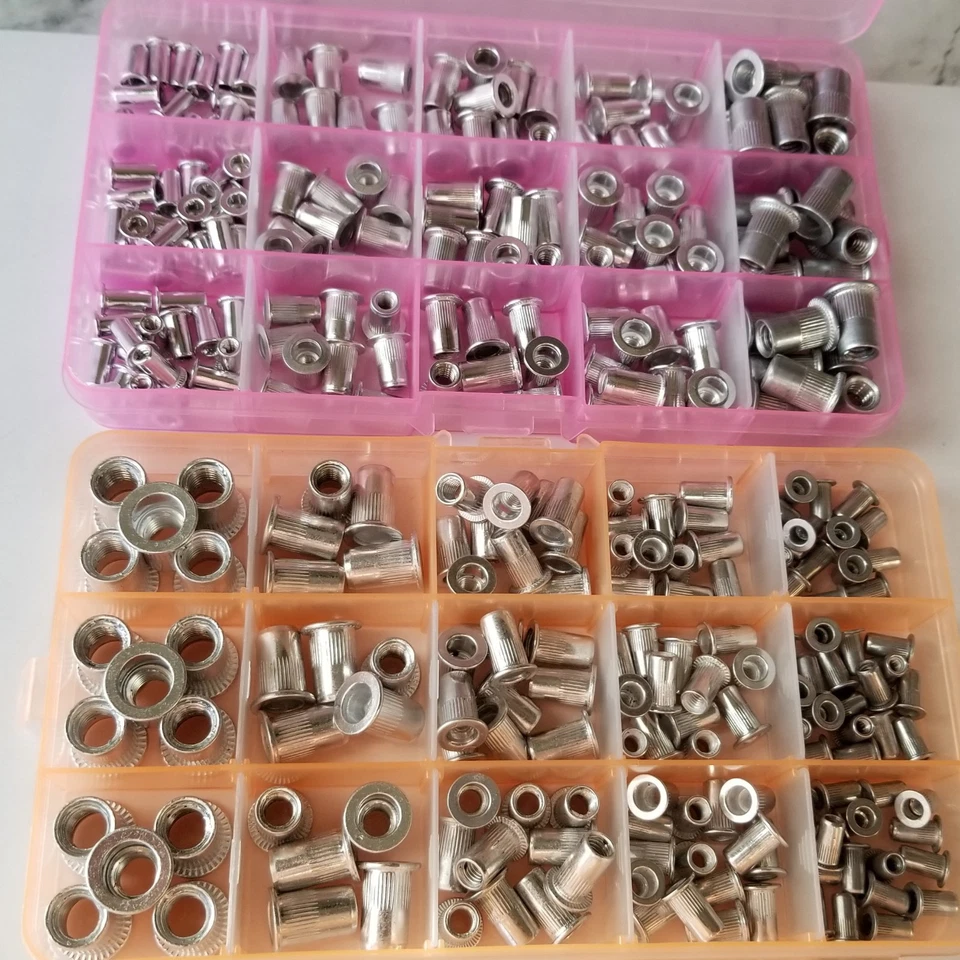 A-LAB ENGR 300pcs Rivet Nut Kit Rivnut Nutsert Assort Aluminum(150pcs Metric+150pcs SAE)