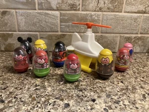 Vintage 70’s Rare Hasbro\ Weeble Wobbles Lot of 9 plus Helicopter - Picture 1 of 7