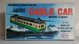 Vintage Tin Litho Cable Car Battery Op Cosmo Japan w/ Box  - Picture 1 of 8
