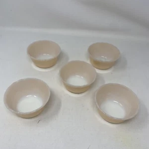 Fire King 424 scalloped Peach Luster custard desserts dish 6 oz vintage - Picture 1 of 3