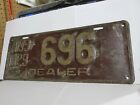 OLD ANTIQUE VINTAGE MISSISSIPPI LICENSE PLATE CAR TAG 1929 DEALER MS RAT ROD