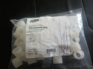 BAG OF 50 ZURN PEX EXPANSION RINGS 1/2" PEX EXPANSION RINGS HALF INCH QER3X - Picture 1 of 4