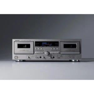 Double Cassette Deck W-1200 TEAC  Silver good sound  microphone mixing function - Picture 1 of 3