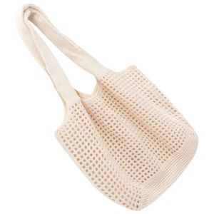 Women Shoulder Bag Crochet Mesh Bag Summer Beach Handbag Portable Mesh Tote Bag - Picture 1 of 12