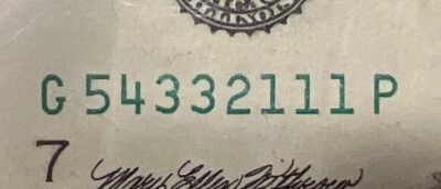 $1 Ladder Note One Dollar Bill US Old Graded Currency Rare Fancy Serial Number - Image 1 of 4