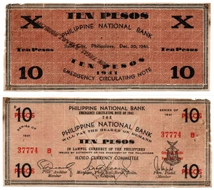 1941 Philippines Province Of Iloilo 10P WW2 Emergency S309 C/S BADAJOZ, Romblon - Picture 1 of 4
