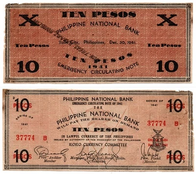 1941 Philippines Province Of Iloilo 10P WW2 Emergency S309 C/S BADAJOZ, Romblon - Image 1 of 4