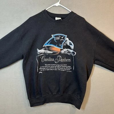 De colección '93 Carolina Panthers Anuncio de Expansión Equipo Adulto L Molinos de Nuez moscada Negra Foto 1 de 4