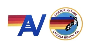 Juego de 2 pegatinas Aviator Nation AV y Laguna Beach CA - Imagen 1 de 6