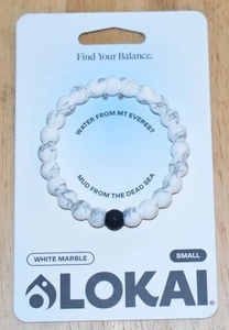 LOKAI: Small White Marble Bracelet Mt Everest & Dead Sea FIND YOUR BALANCE - Picture 1 of 2